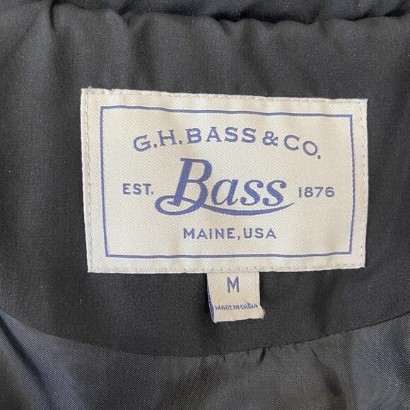 Bass Black Puffer Vest with Knit Back, M - Picture 14 of 16